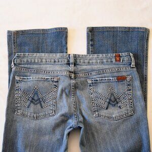 7 For All Mankind A Pocket Jeans Size 31 Blue Bootcut Flare Cut 705213 Y2K